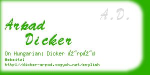 arpad dicker business card